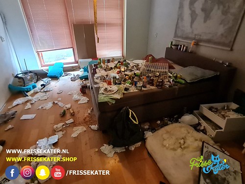 Schoonmaak vervuilde slaapkamer