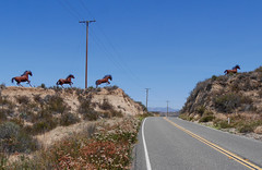Wild Horses Jumping the Road - Metal Statues by Ricardo Breceda