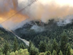 Milepost 97 fire from the mountaintop July 29, 2019