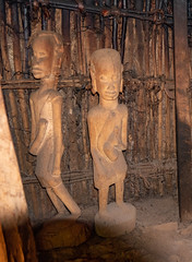 Statue/Art in Chief's Hut at Chagge Caves NP, Tanzania