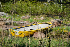 A yellow boat