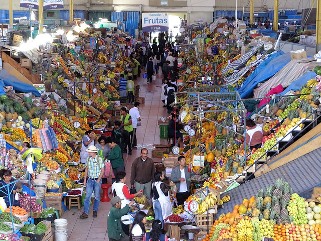 Mercado in Arequipa, fruit teraces like in inka times