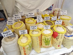 Peruvian cuisine makes intensive use of crops, for bread, soups and even for drinks - thus the different varieties for sale