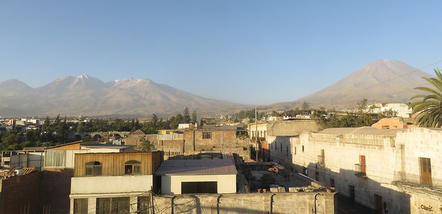 Chachani and Misti volcanos from Arequipa, Peru