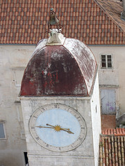 Trogir - cathedral of St lawrence, campanile - loggia clock