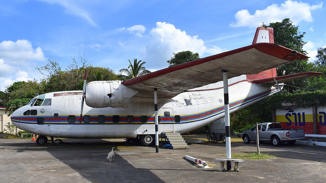 Fairchild C-123K Provider Thailand Air Force further identity unknown preserved along highway 2 near Muek Lek