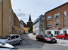 Street scene - busy intersection - in Sakskøbing