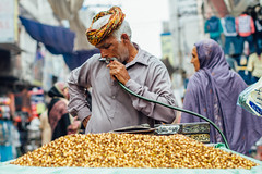 Street Vendor Smoking Hookah, Wazirabad Pakistan