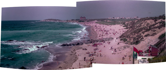Scan 1984 Fistral Beach, Newquay Cornwall Stitched
