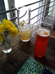 Harbor Lounge, Provincetown: my Sicilian Mimosa and Barbara's drink with Lillet