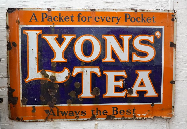 Lyons Tea enamel advertising sign, Sutton on Sea