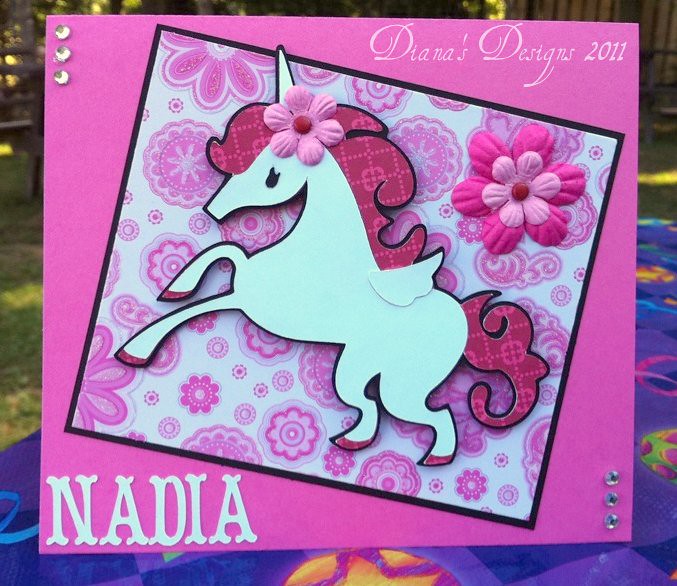 Cricut Unicorn Personalized Birthday Card | Diana | Flickr