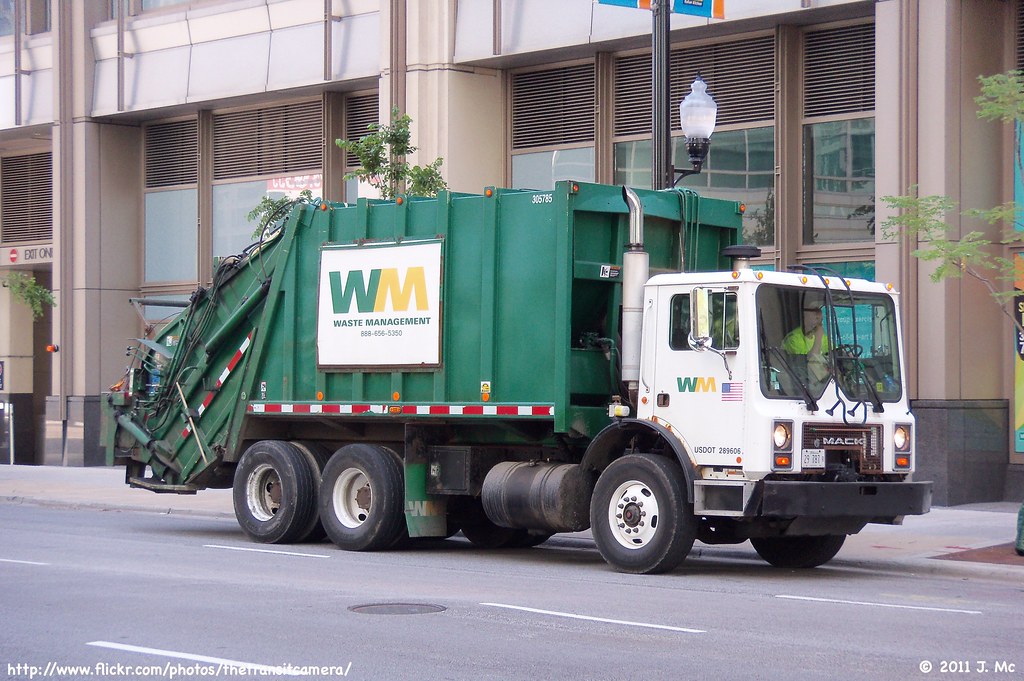 waste management garbage truck drawing