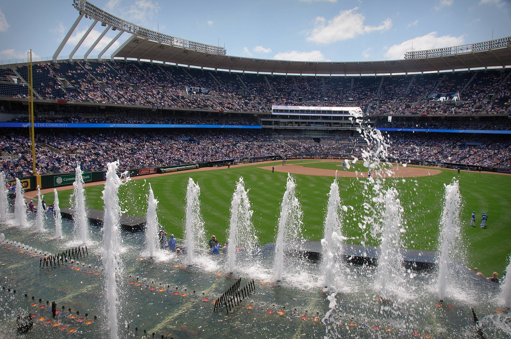 Image result for kauffman stadium fountains