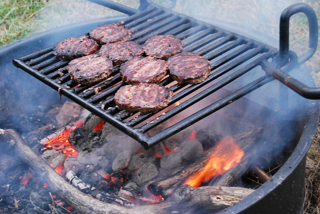 Grilling burgers outside at a Virginia State Park is family fun 101