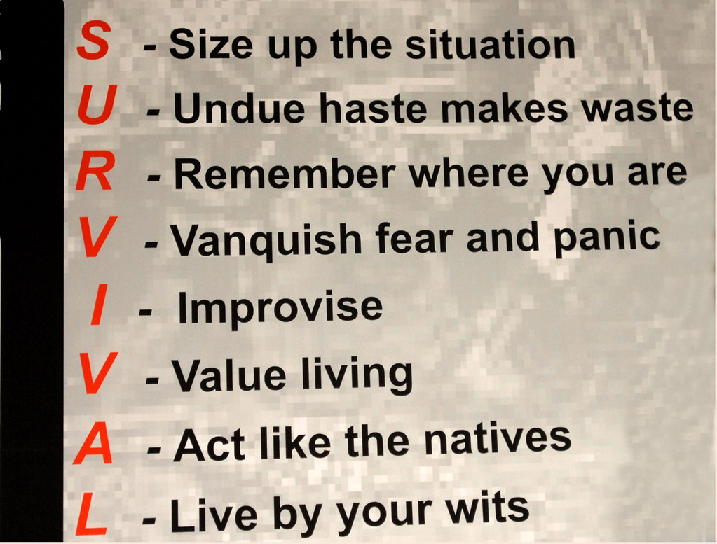 Survival Tips  SURVIVAL — main aim when "things go wrong 