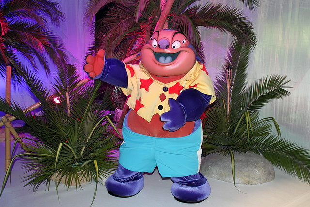 Having fun with the Characters at Stitch's Hawaiian Paradise Party