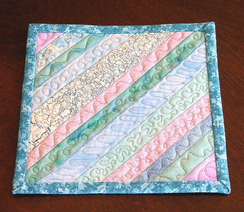 Pastel Mini Quilt | Quilted with a combination of 