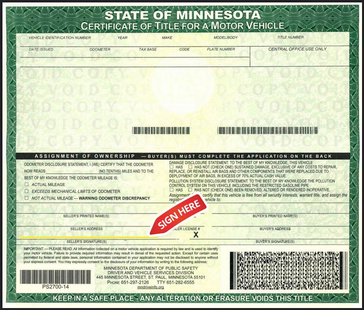 Minnesota Title | Sign your name as it appears on the title … | Flickr