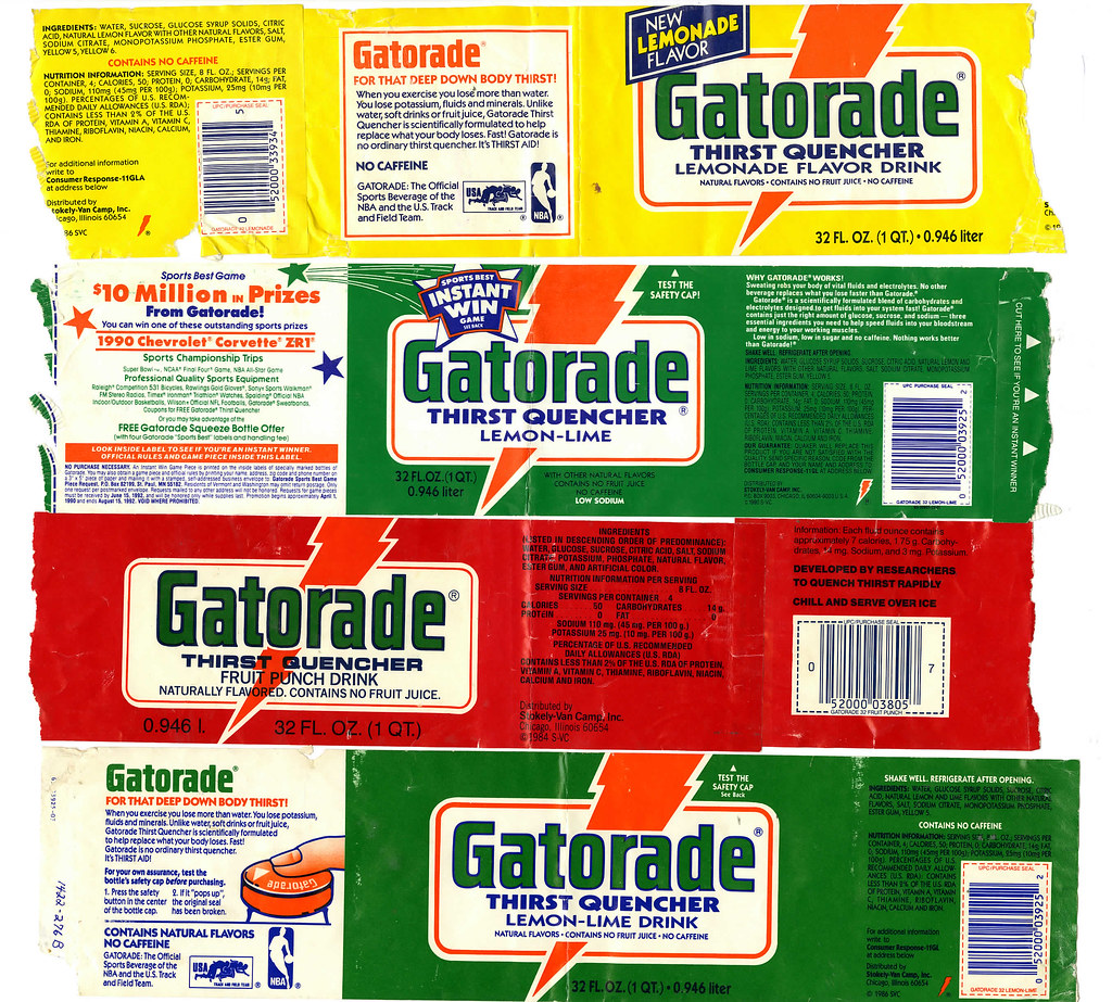 80's and 90's Gatorade Labels Some older Gatorade Labels … Flickr