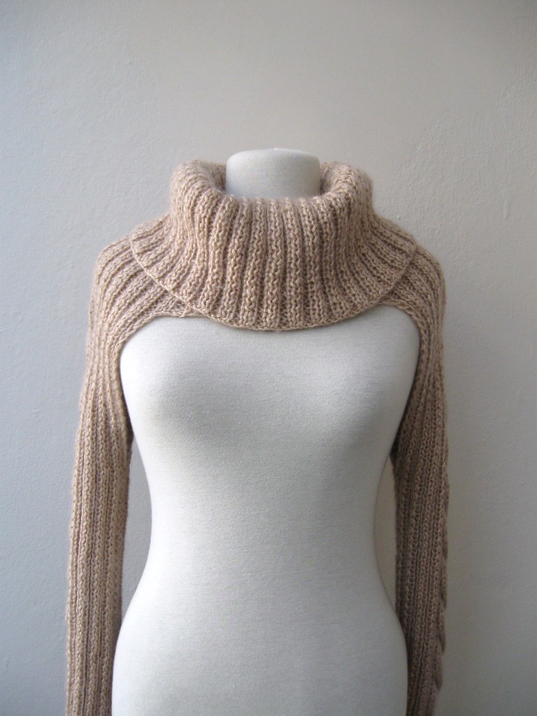 Fall fashion Knit shrug bolero jacket with cable pattern… Flickr