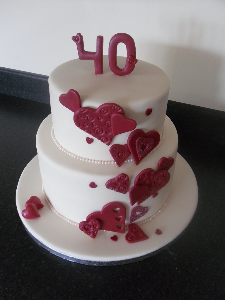 Cascading Hearts Cake 40th Ruby Wedding Anniversary Flickr