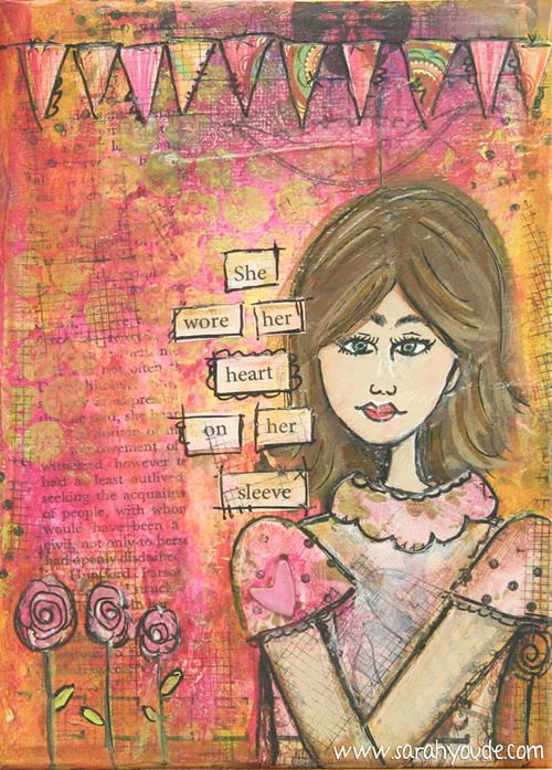 She Wore Her Heart | Mixed media painting. Video of the crea… | Flickr