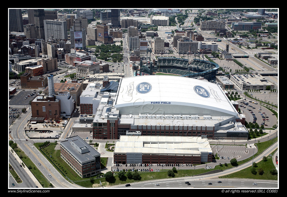 Ford Field, Detroit | Ford Field in Downtown Detroit, MI Aer… | Bill