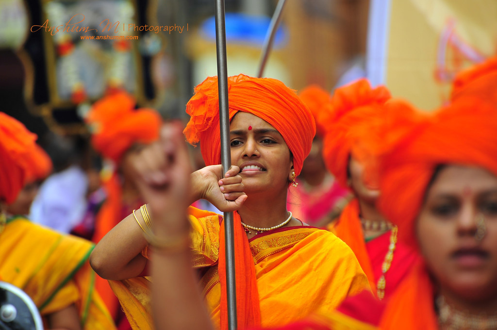 Me Maratha | A woman in the traditional saffron colour of ...