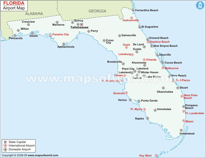 Florida International Airports Map