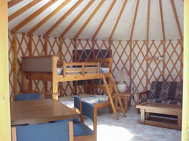 Check out the interior of the Yurt at Kiptopeke State Park, Virginia