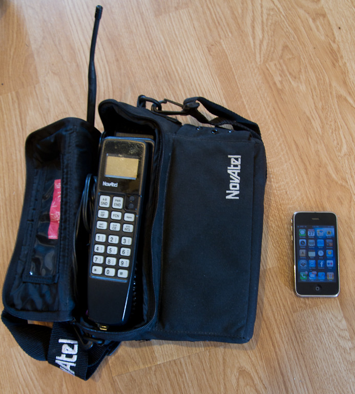 Bag Phone and iPhone | For my 52 week of 2011 project Theme:… | Flickr