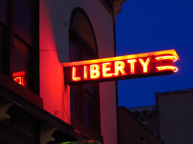 liberty club neon sign