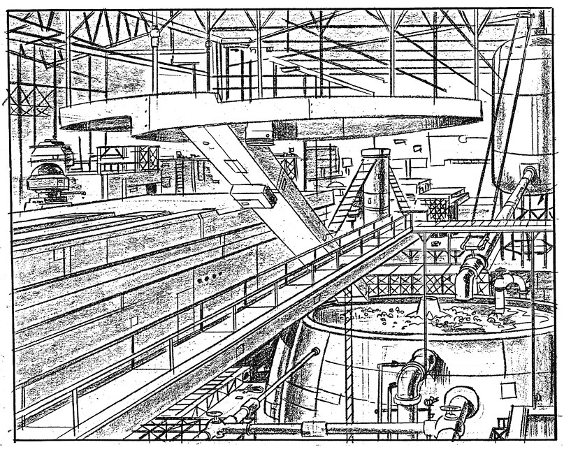 Factory Interior | Background drawing for 