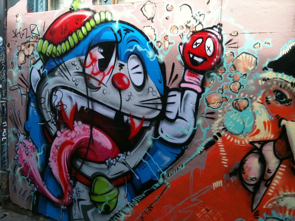 Wallpaper Grafiti Doraemon Zombie