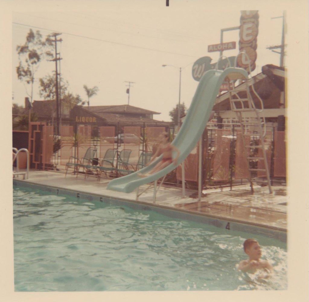 In the Pool at the Waikiki Motel, 1967 - Anaheim, California