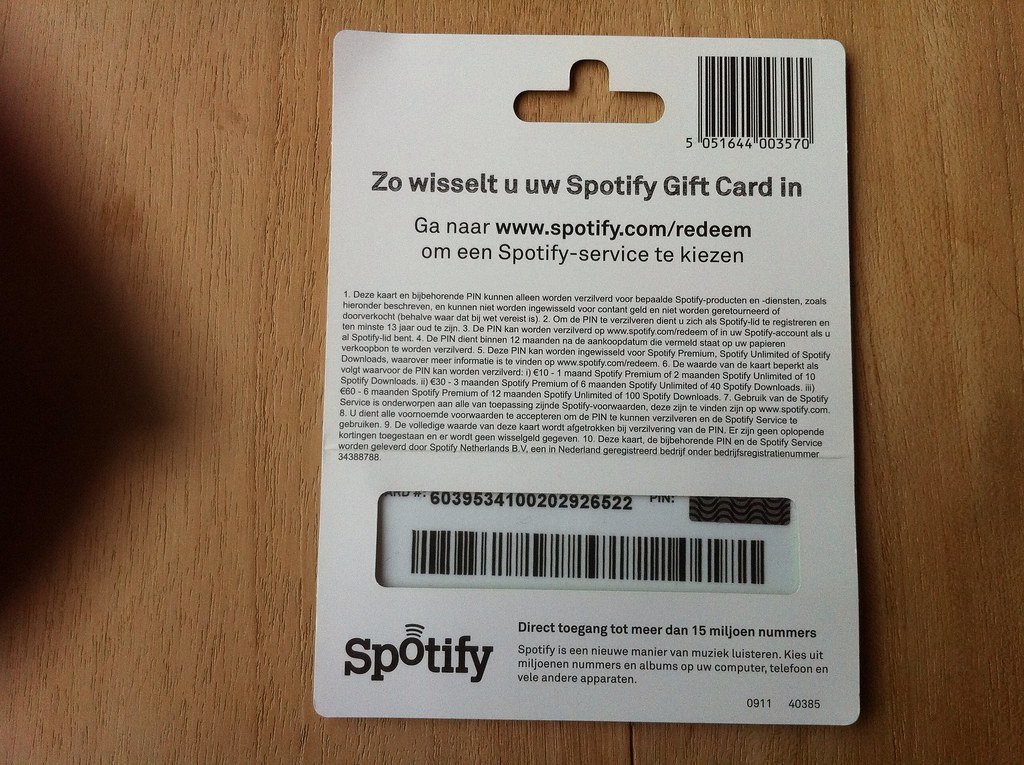 Spotify Gift Card 10 Euro By Robert Webbe