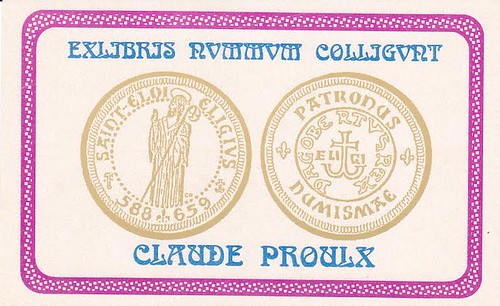 Claude Proulx St. Eligius bookplate