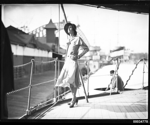 Miss Hera Roberts posing on the deck of HNLMS JAVA
