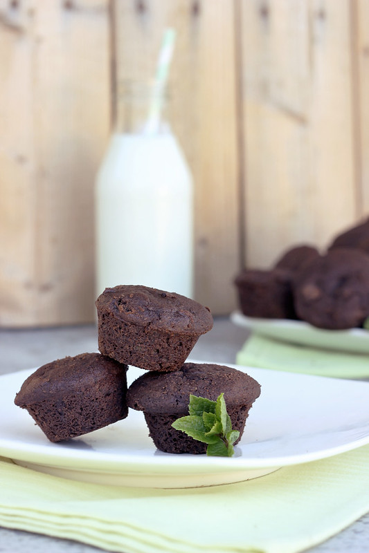 Mint Chocolate Chip Brownie Bites - Gluten-free + Vegan