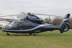 G-CGGD - 1991 build Eurocopter AS365N2 Dauphin II, at the 2012 Cheltenham Festival