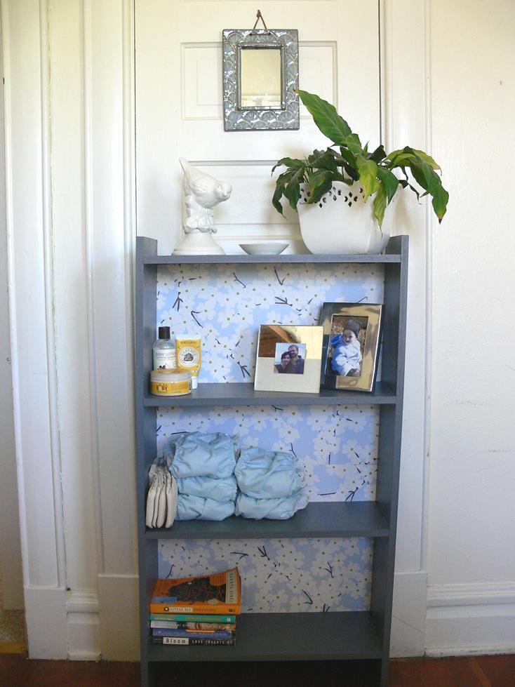 Jenny Bookshelves Makeover With Wrapping Paper And Mod Po Flickr