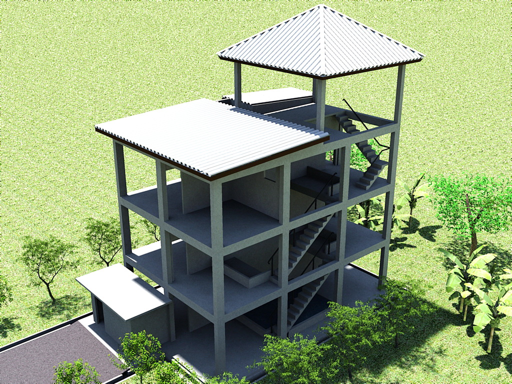 Desain Rumah Walet 4X4 / Desain Gedung Walet (RBW) 4X8 Simpel dan