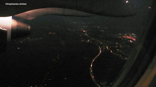 London by night from a plane
