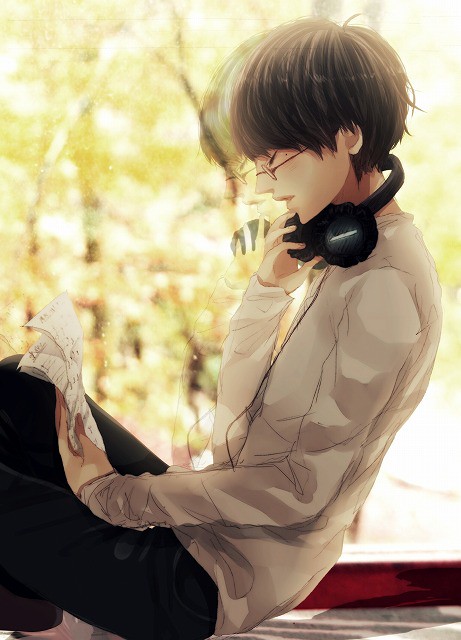 Headphones Anime Boy Listening To Music
