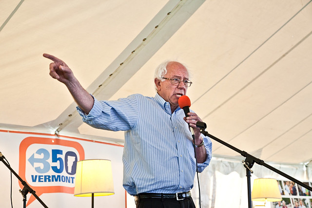 Senator Bernie Sanders Connecting the Dots in Waitsfield, VT with 350 Vermont & Friends