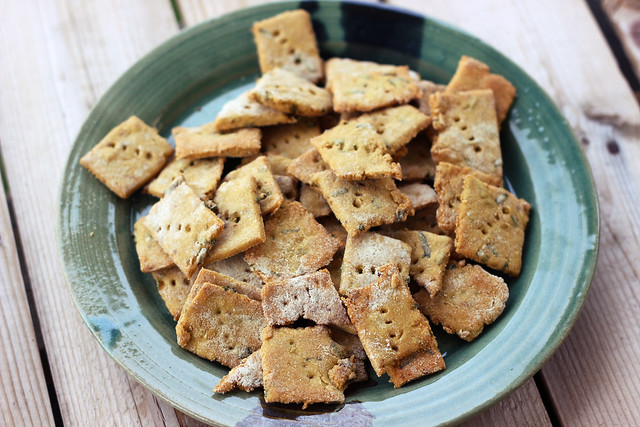 Spicy Chickpea Crackers with Chives - Gluten-free + Vegan