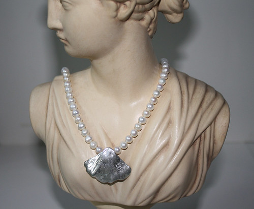 Precious metal clay pendant with freshwater pearls - Flickr