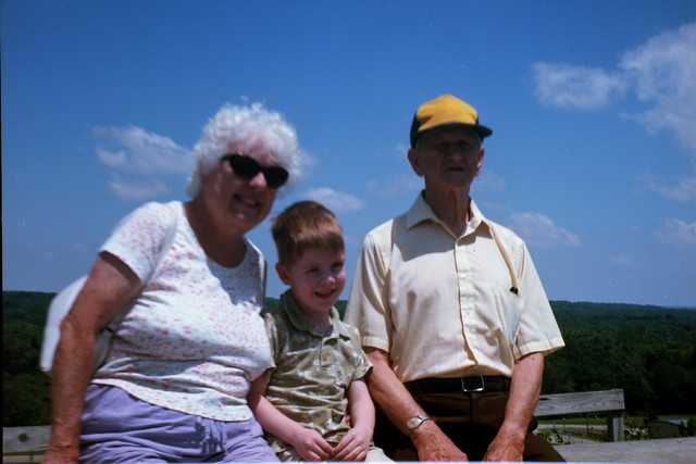 Connor with Grandma and Grandpa Cook