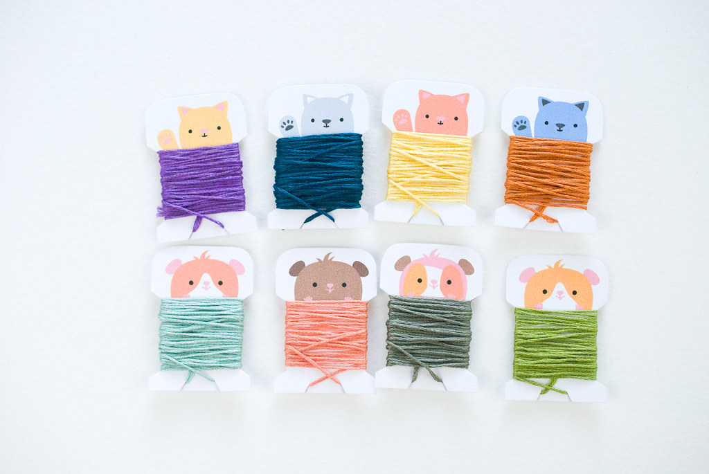 Sweet Creatures Printable Floss Bobbins